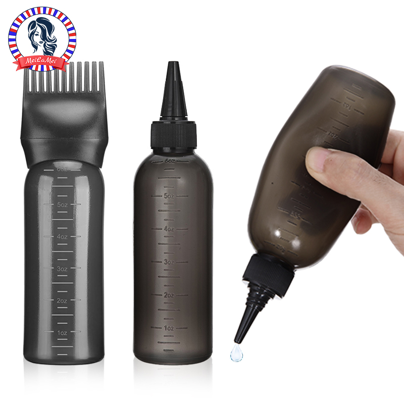 Hair Care Products - 2-teiliges, nachfüllbares Quetschflaschen- und Wurzelkamm-Applikatorflaschen-Set aus