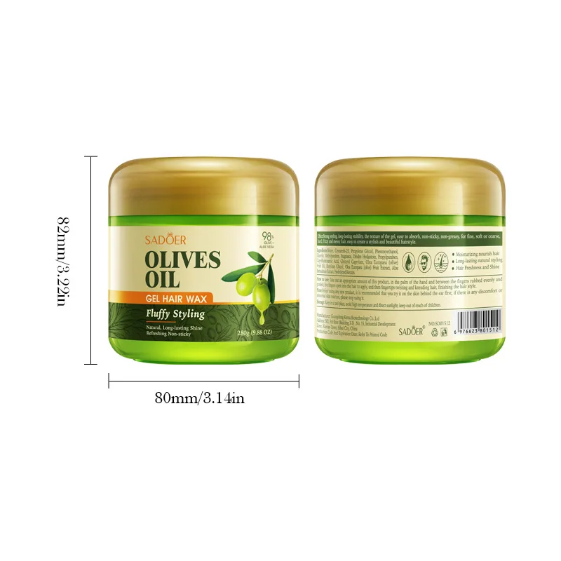 Hair Care Olive Oil - SADOER Olivenöl Pflegendes Haargel-Wachs - Volumen-Styling