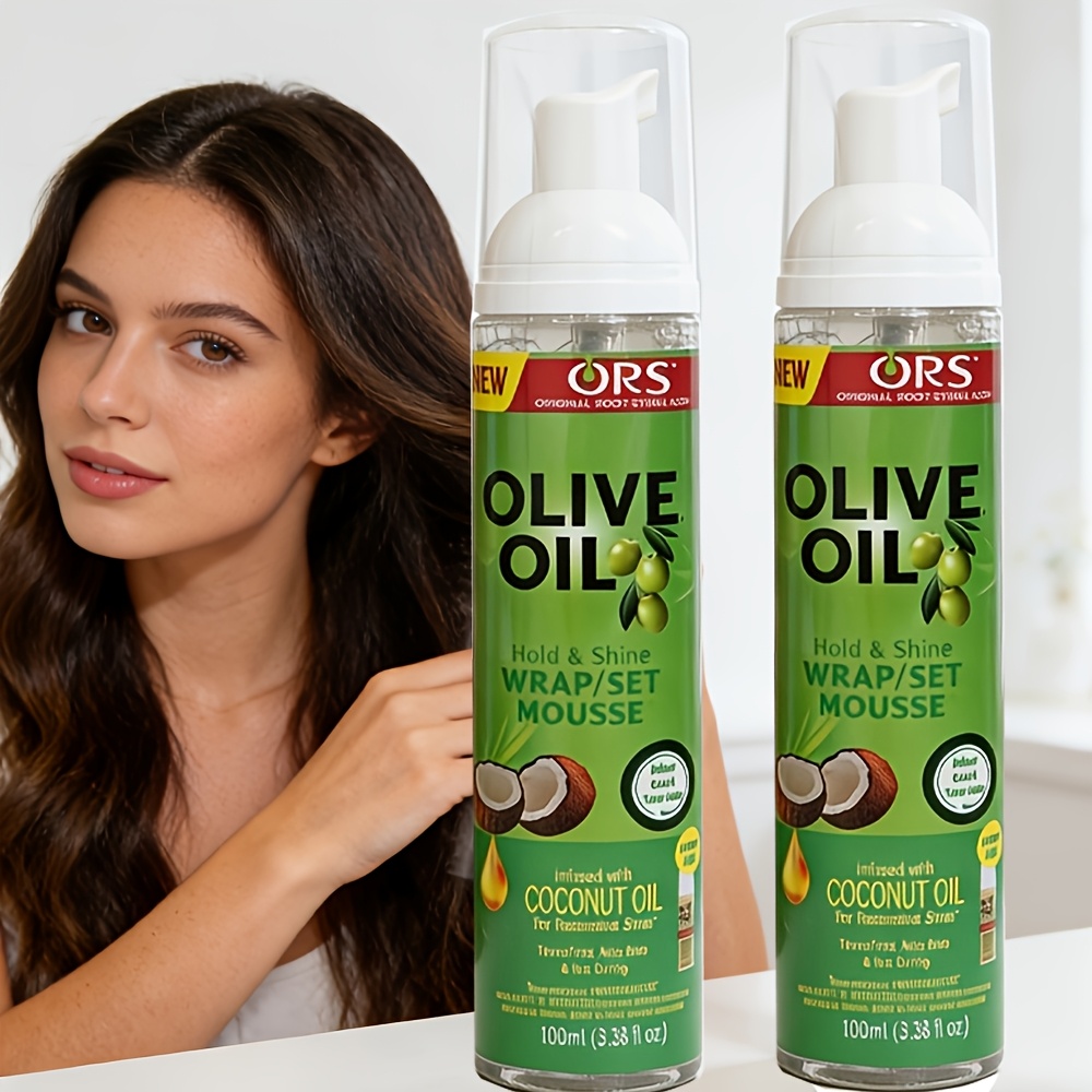 Hair Care Olive Oil - Locken-Styling-Pflegemousse, Fixierschaum für Perücken-Styling und -Pflege,