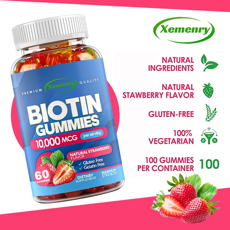 Hair Care Gummies - Biotin-Gummibärchen - für Haarwachstum, Hautpflege, Hautaufhellung,