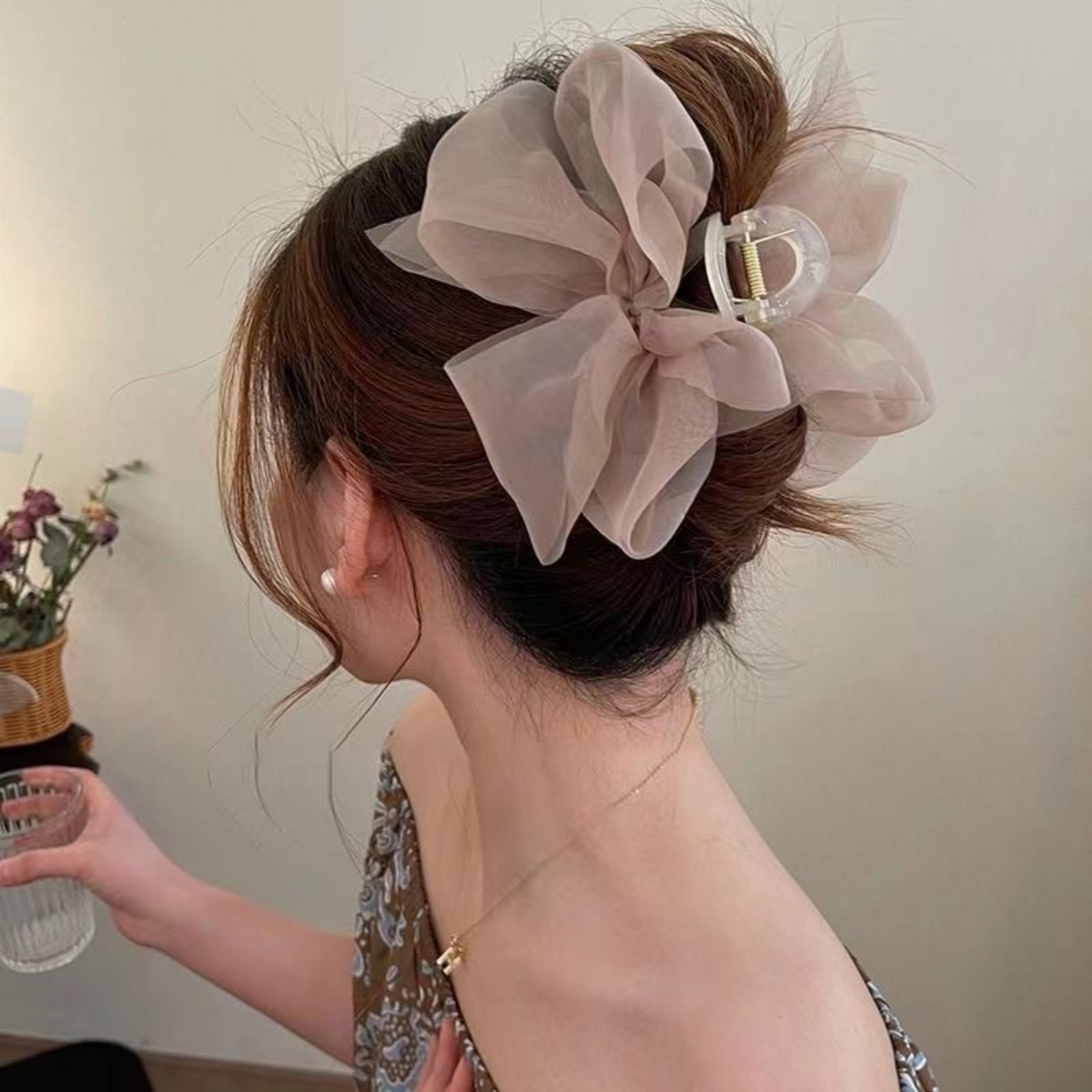 1PCFashion Mesh Tüll Große Sch – Hair Clip Claw Large Bewertung und Preis